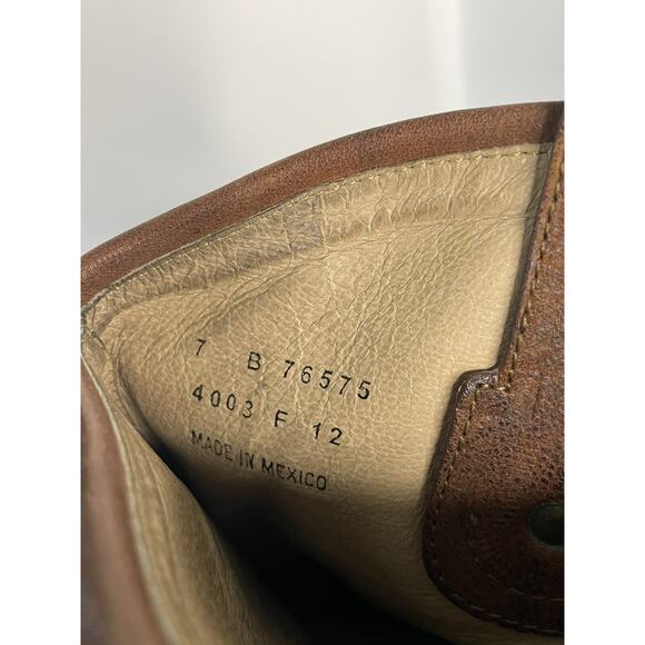 FRYE Women's 7 B Brown Leather Jackie Button Tall Western Riding Boots - Picture 12 of 14